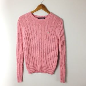 Vineyard Vines Crewneck Cable knit Sweater M Pink